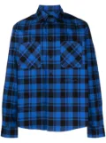 Off-White check-print zip-up shirt - Blue