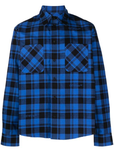 Off-White check-print zip-up shirt Men