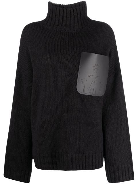 high-neck knitted jumper