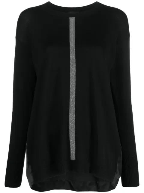 Fabiana Filippi beaded-stripe wool-blend jumper