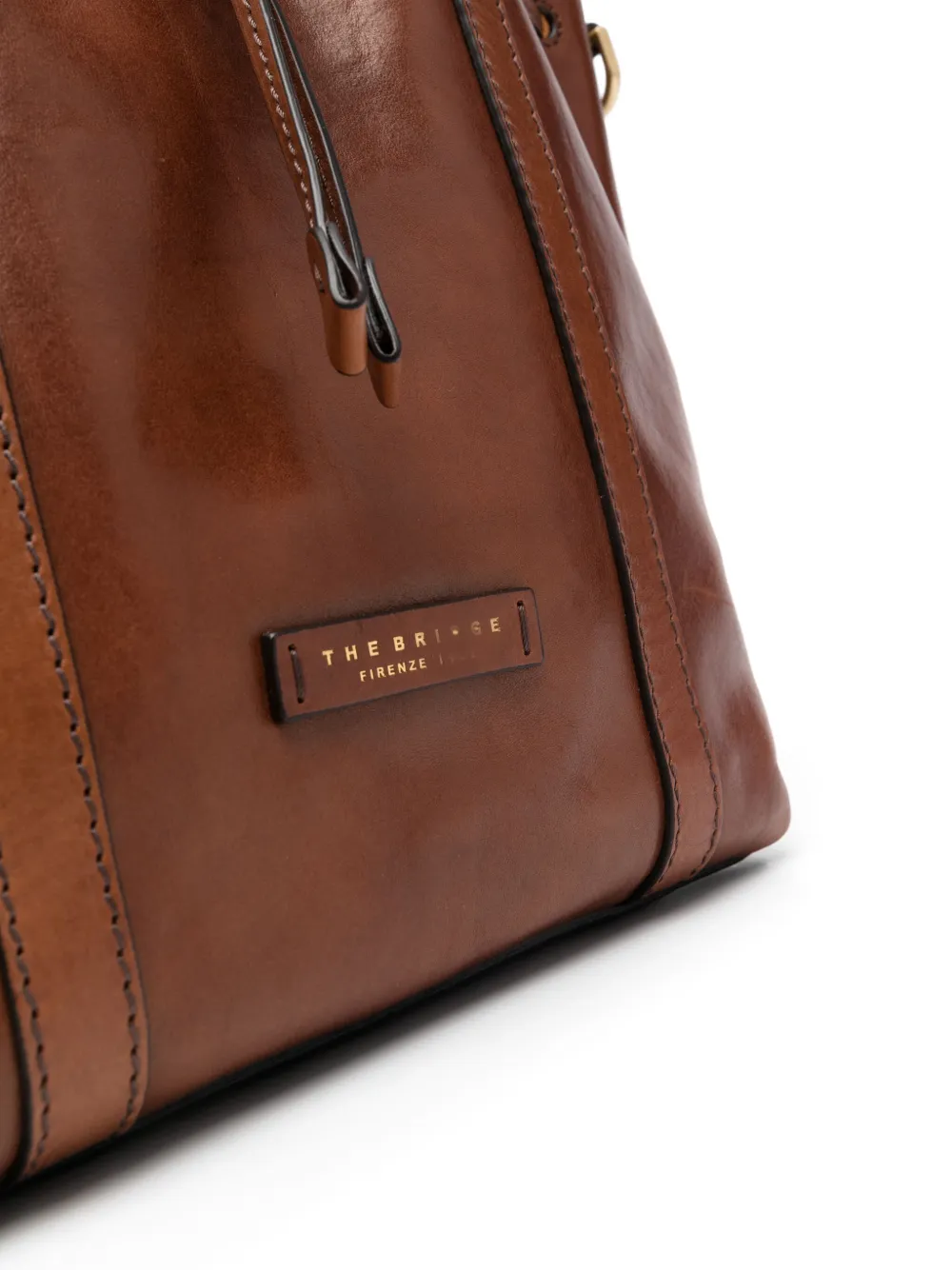 The Bridge Leren shopper Bruin