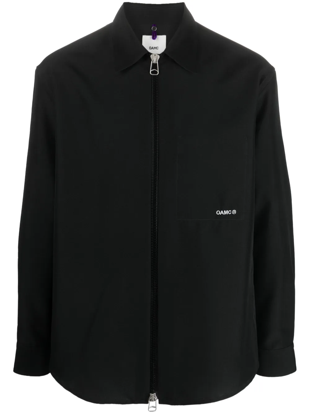 Oamc - Ian zip-fastening Shirt - Men - Polyester - L - Black