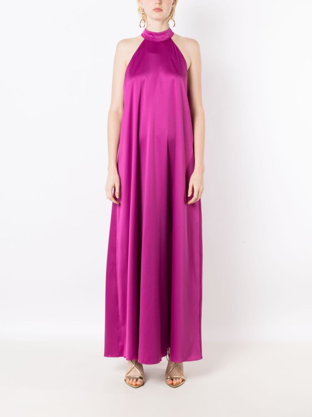 Shop Lethicia Bronstein Bly Halterneck Maxi Dress In Pink