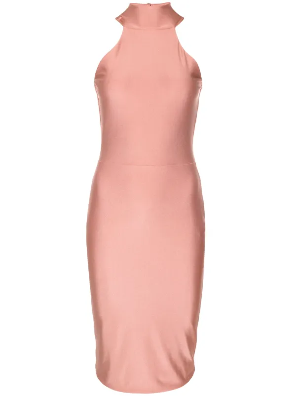 Lethicia Bronstein Audrey metallic-sheen Dress | Pink | FARFETCH GE