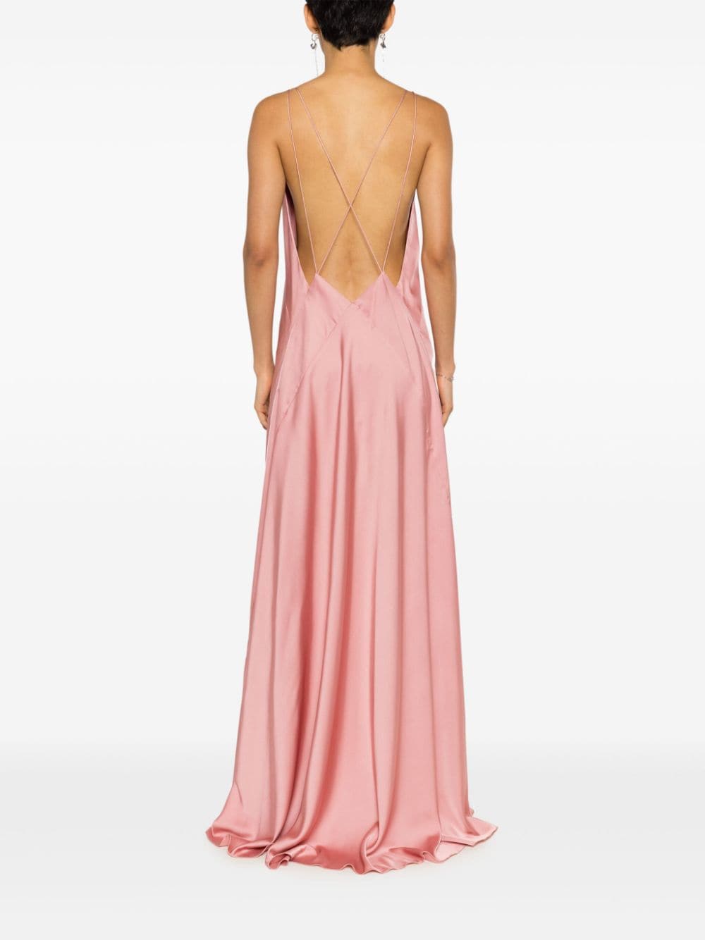 Shop Lethicia Bronstein Lethicia Satin Gown In Pink