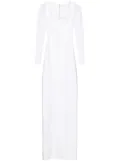 Lethicia Bronstein Brigitte sheer-sleeved gown - White