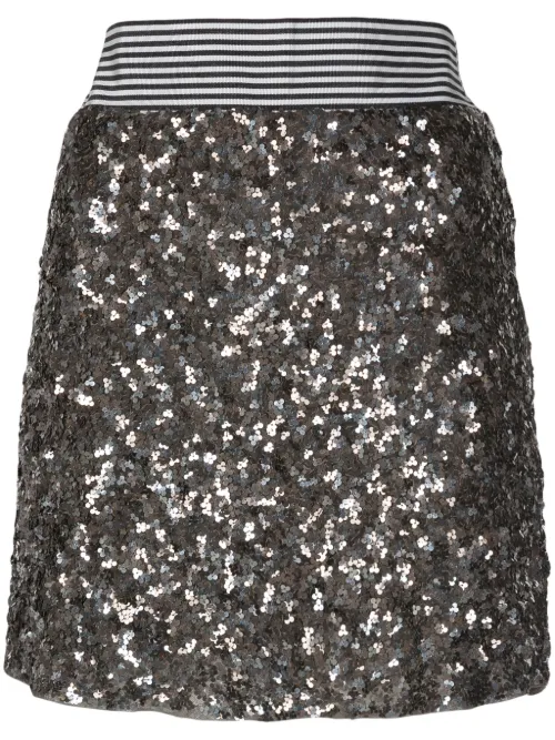 Jupe ornée de sequins à taille haute - Lethicia Bronstein - Modalova
