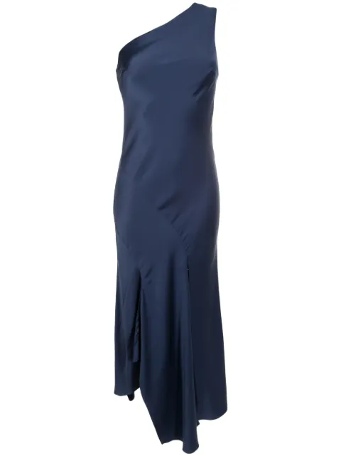 Lethicia Bronstein asymmetric satin midi dress