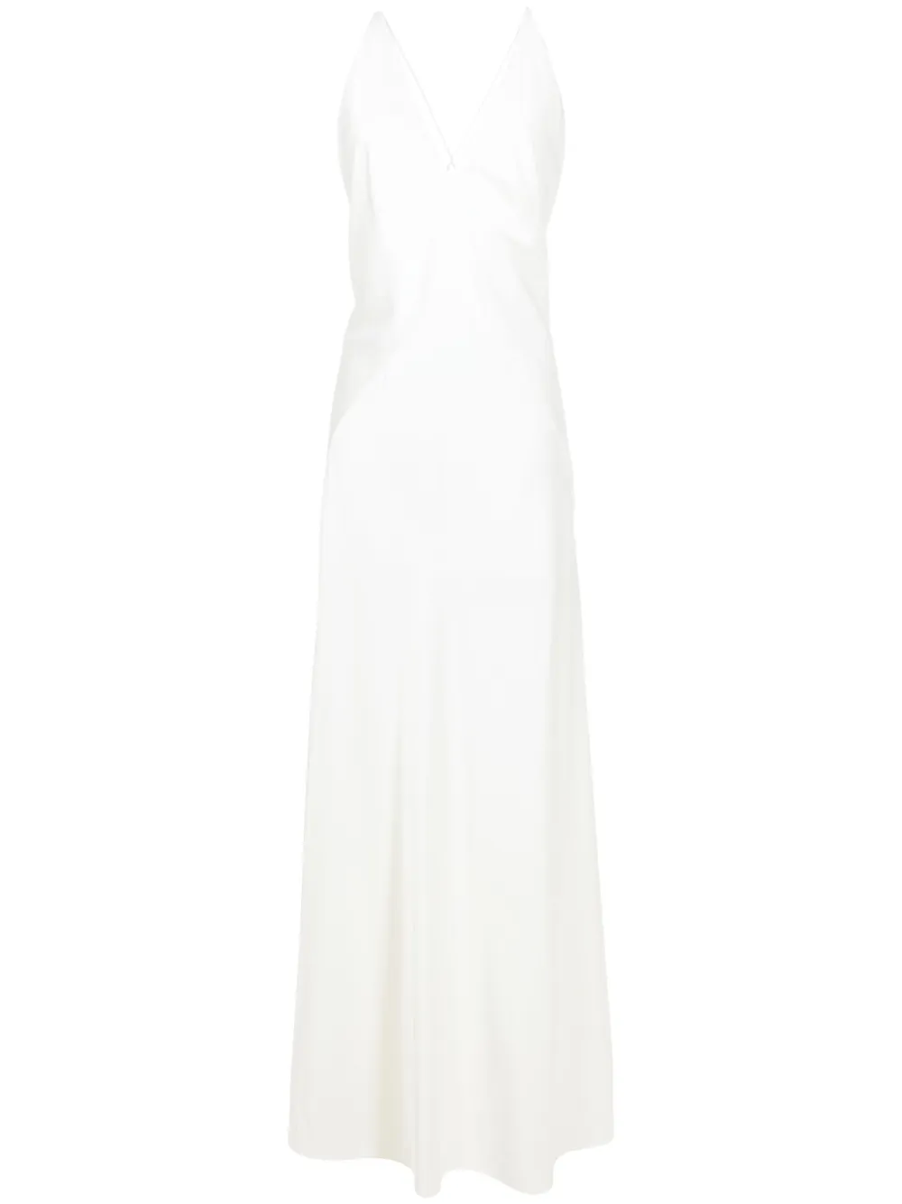 Lethicia Bronstein robe longue en satin à dos ouvert | blanc | Image 1