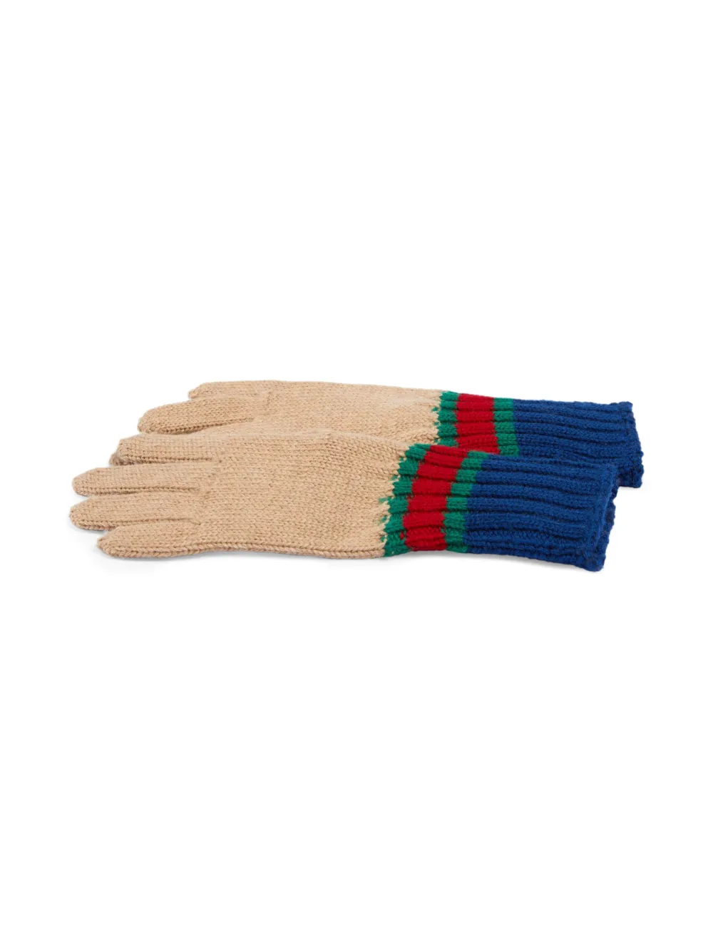 Gucci Kids Gestreepte handschoenen - Beige