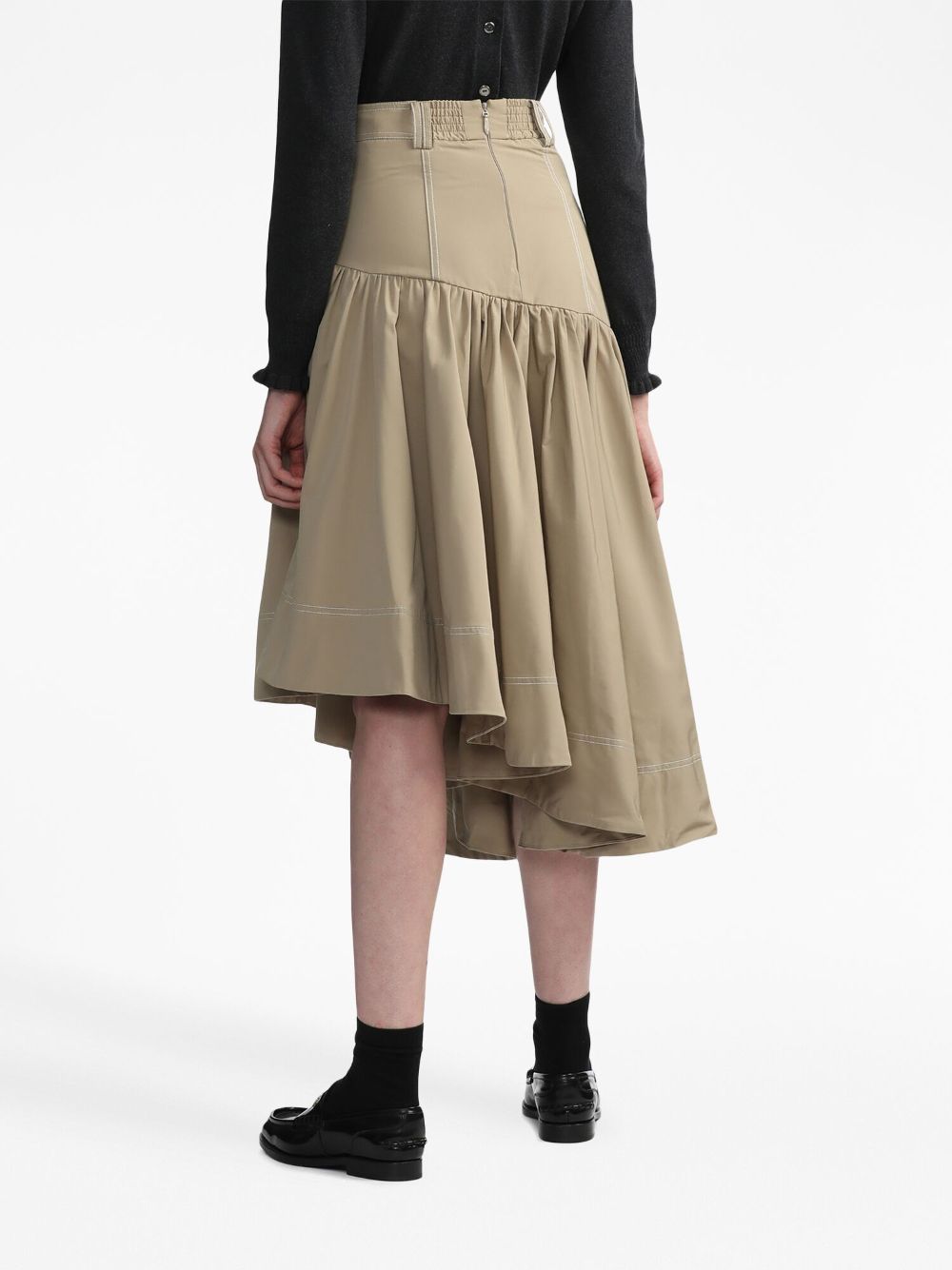 Shop Aje Willow Asymmetric Flared Skirt In Neutrals