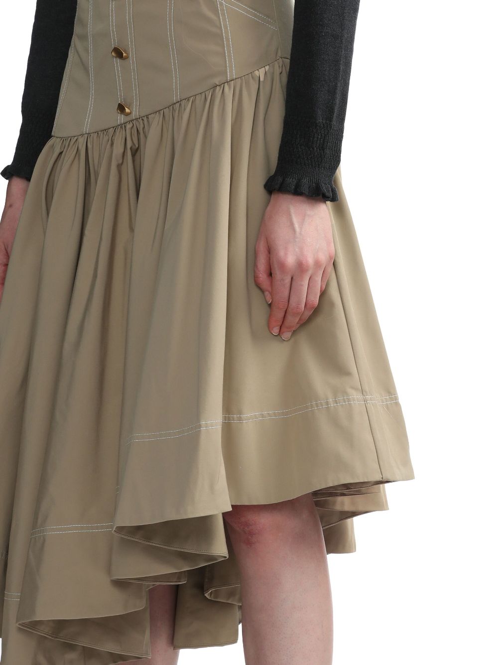 Shop Aje Willow Asymmetric Flared Skirt In Neutrals