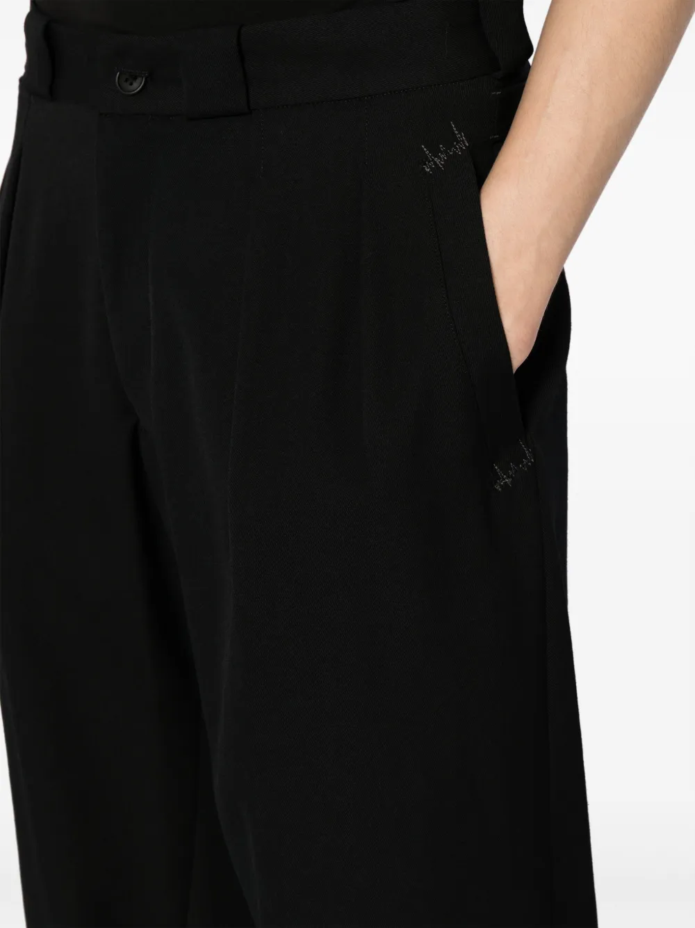 Yohji Yamamoto Wollen broek Zwart