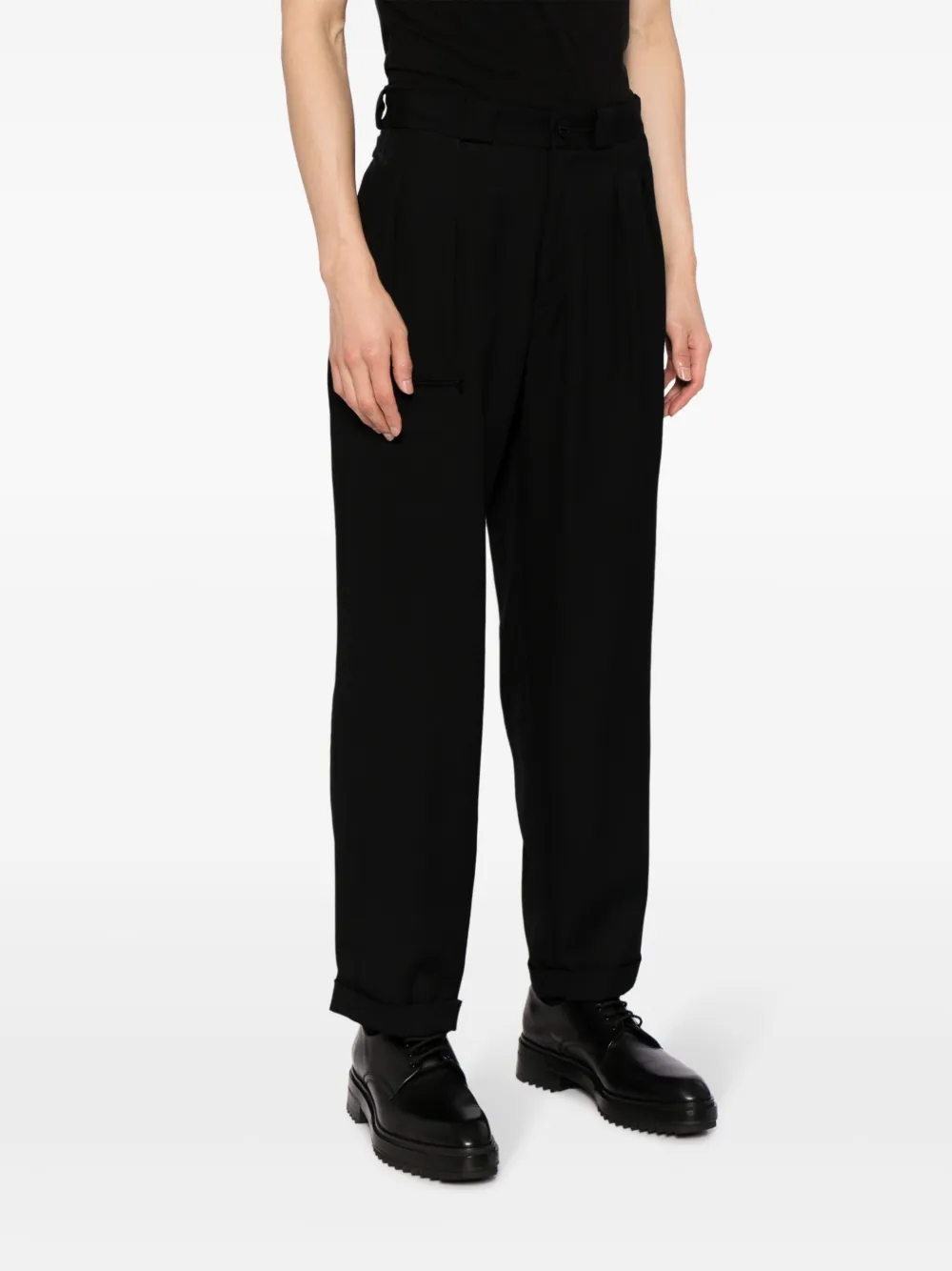Yohji Yamamoto Wollen broek Zwart