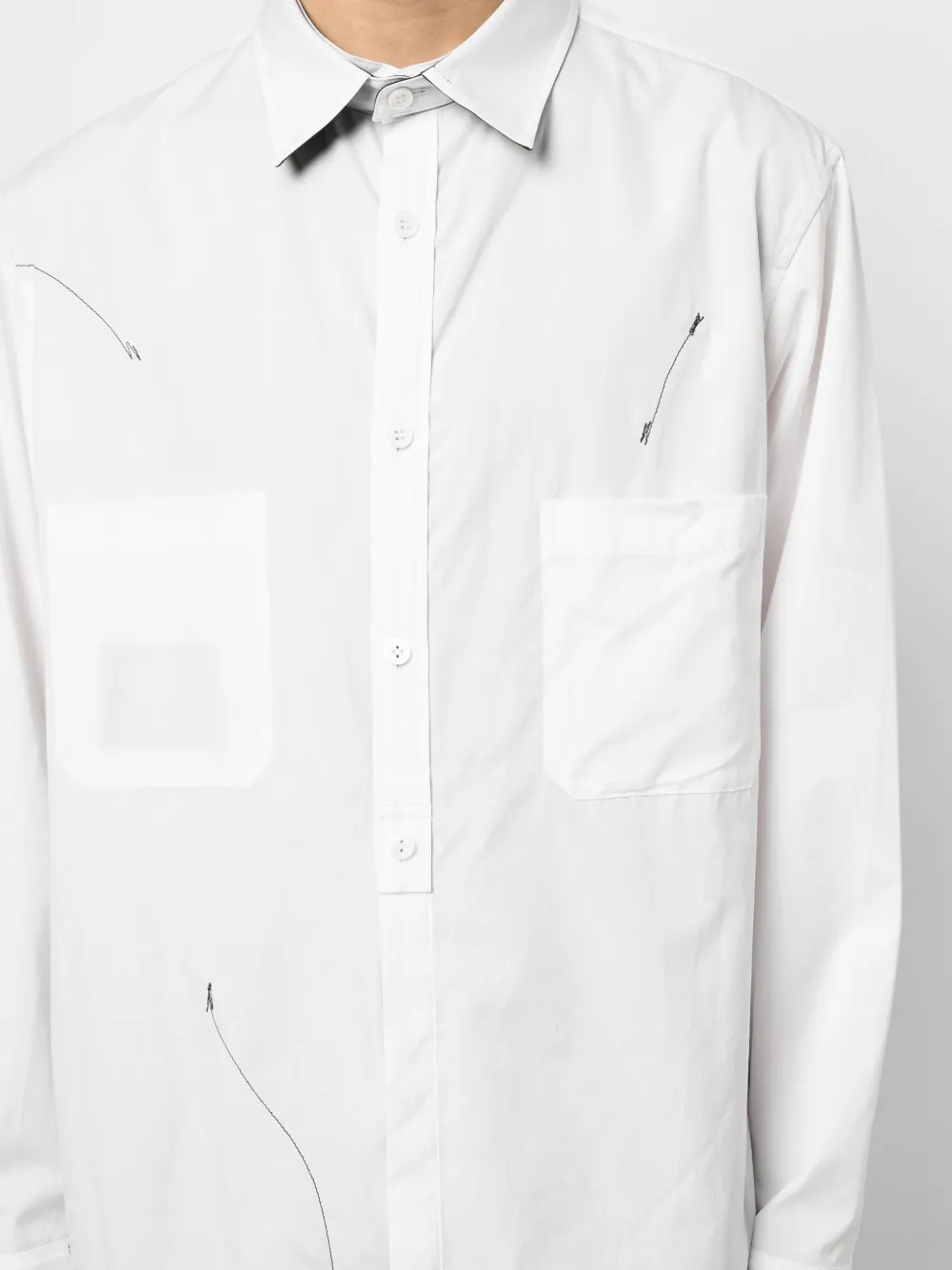 Yohji Yamamoto graphic-print Cotton Shirt | White | FARFETCH Yohji Yamamoto graphic-print Cotton Shirt | White | FARFETCH