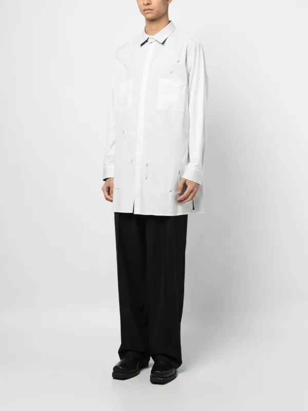 Yohji Yamamoto graphic-print Cotton Shirt | White | FARFETCH CA
