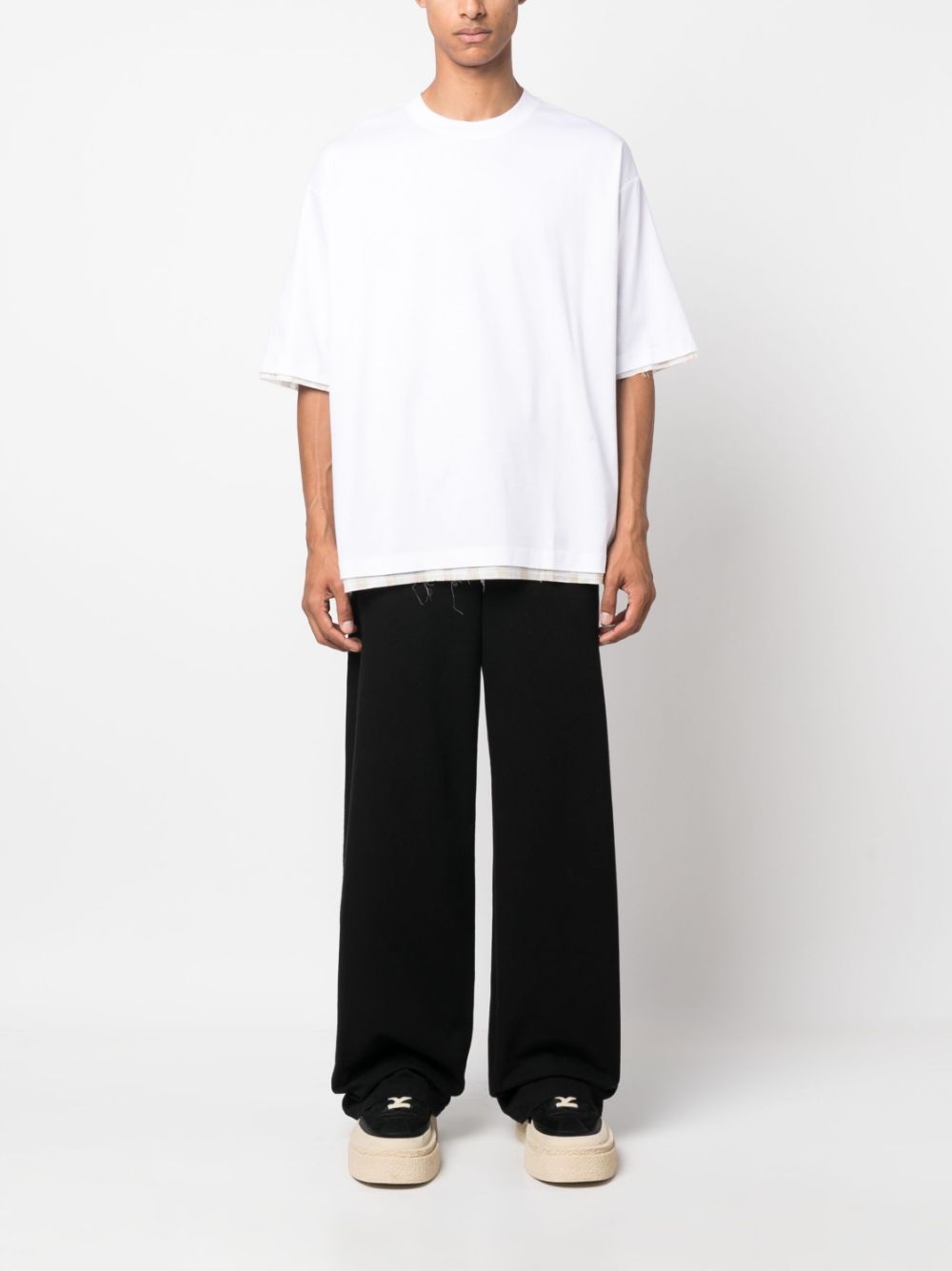 Shop Lanvin Layered Cotton T-shirt In Weiss