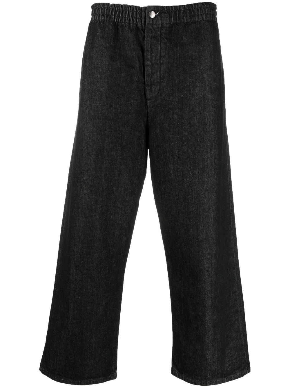Shop Société Anonyme Kobe Wide-leg Cropped Jeans In Black