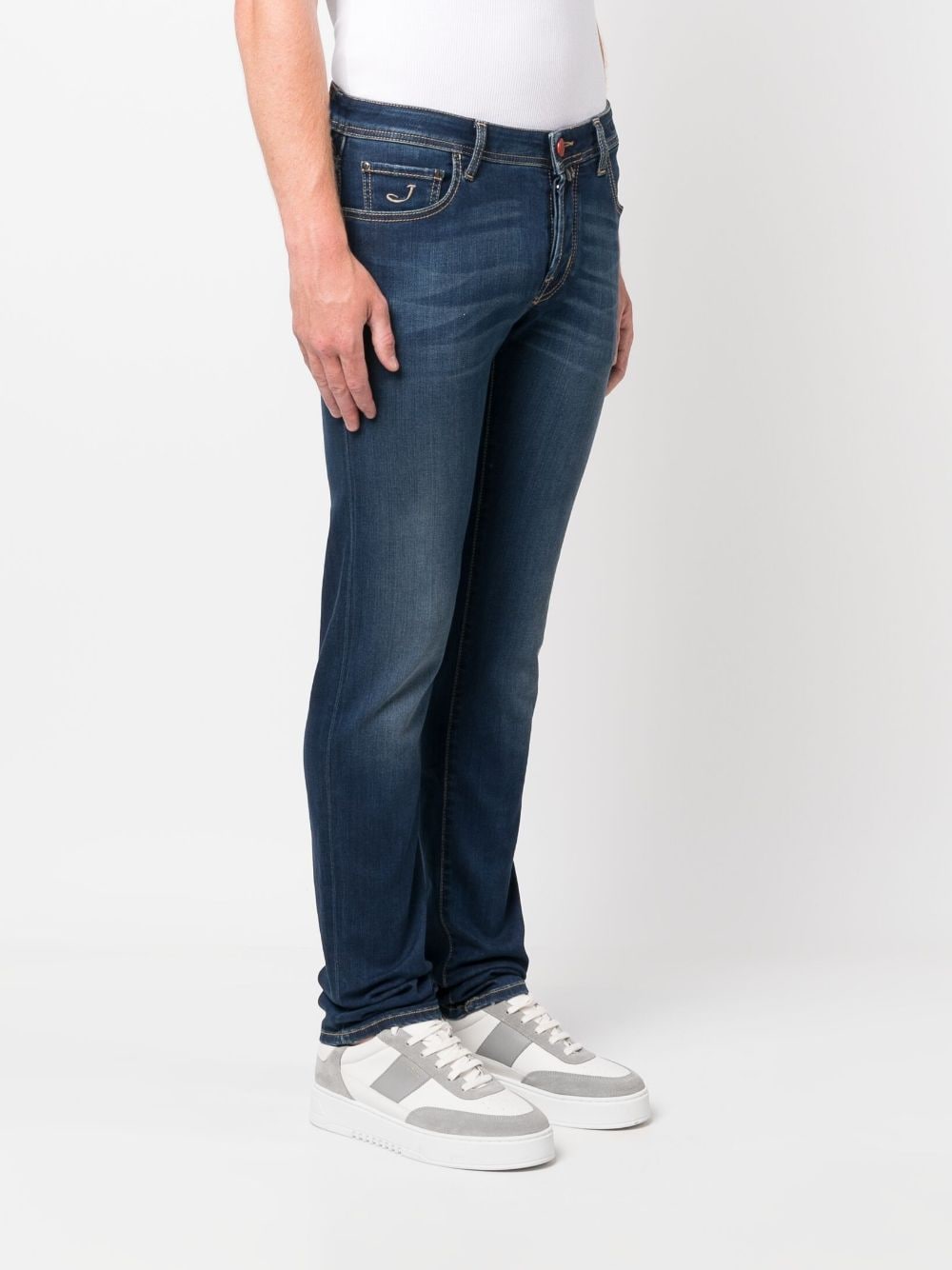Shop Jacob Cohen Logo-patch Skinny Jeans In Blue