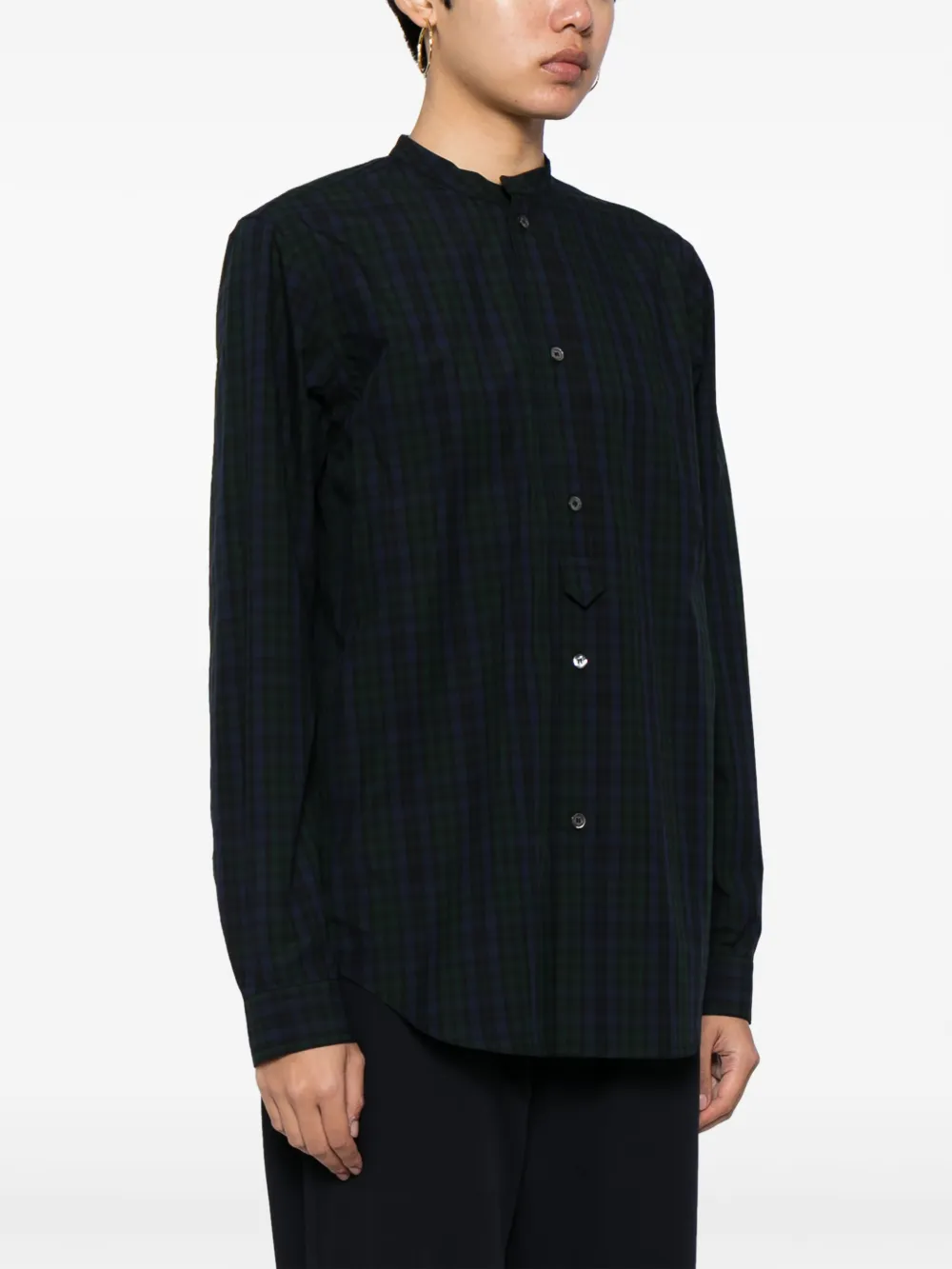 Sofie D'hoore Boyd check-print cotton shirt Blauw