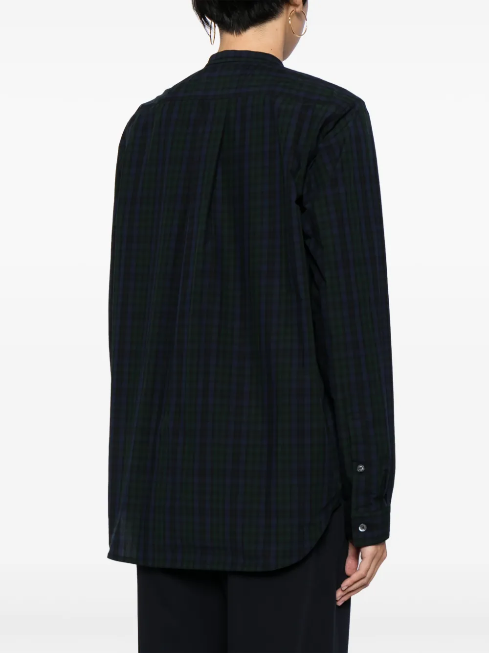 Sofie D'hoore Boyd check-print cotton shirt Blauw