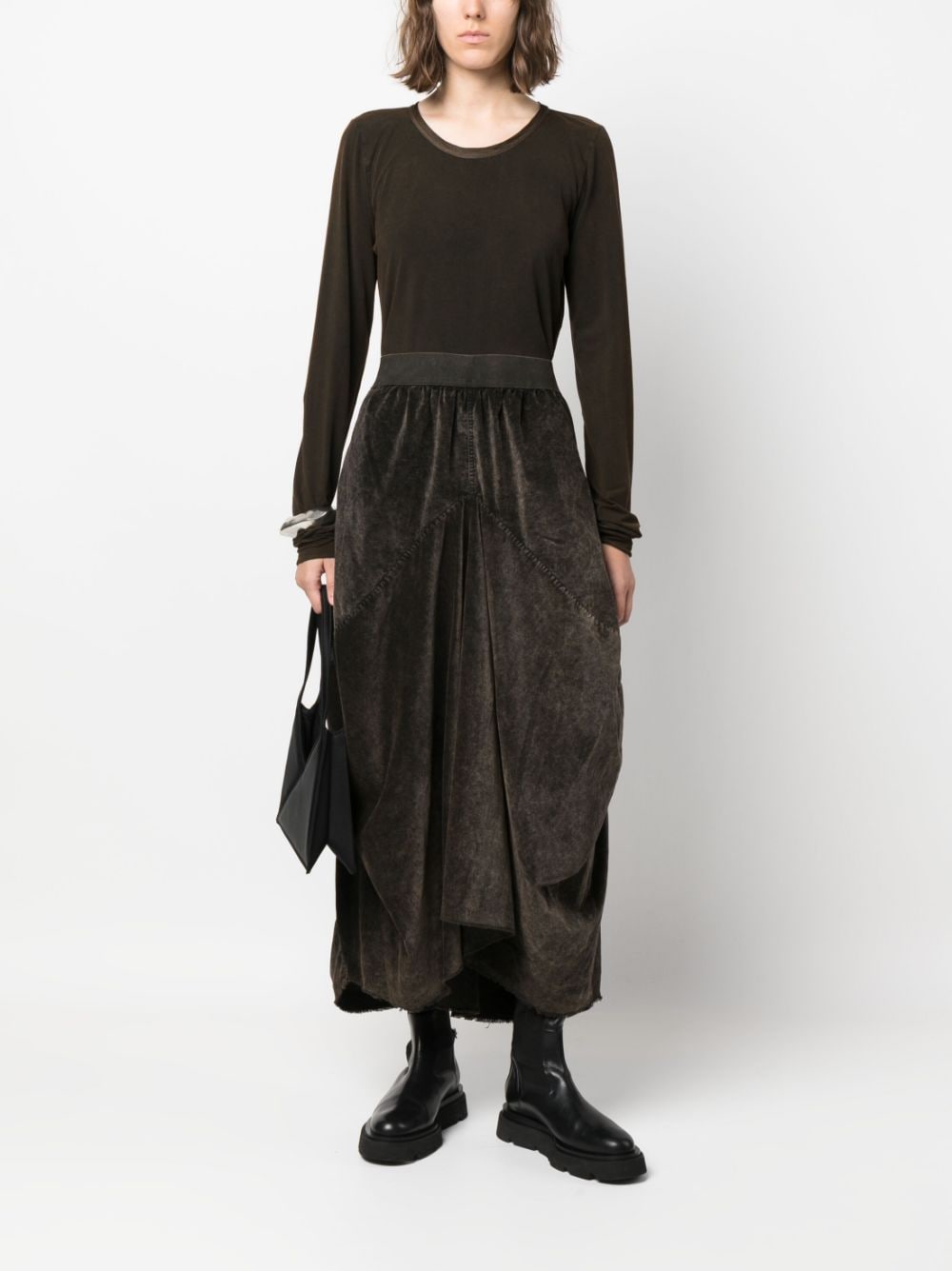 Uma Wang Asymmetrische midi-rok - Bruin