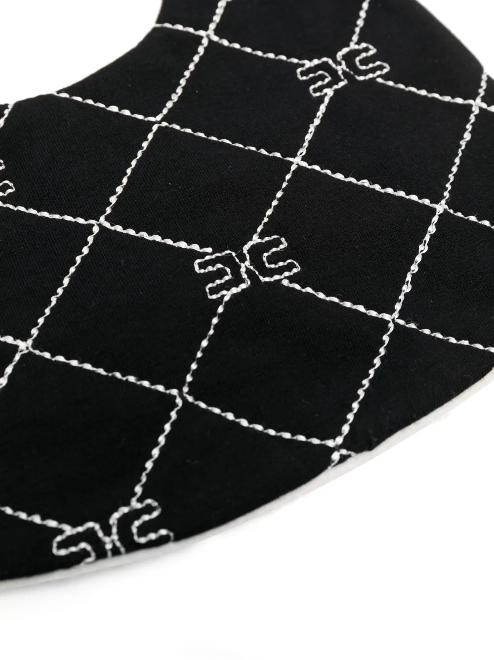 Elisabetta Franchi La Mia Bambina logo-embroidered matelassé bib - Zwart