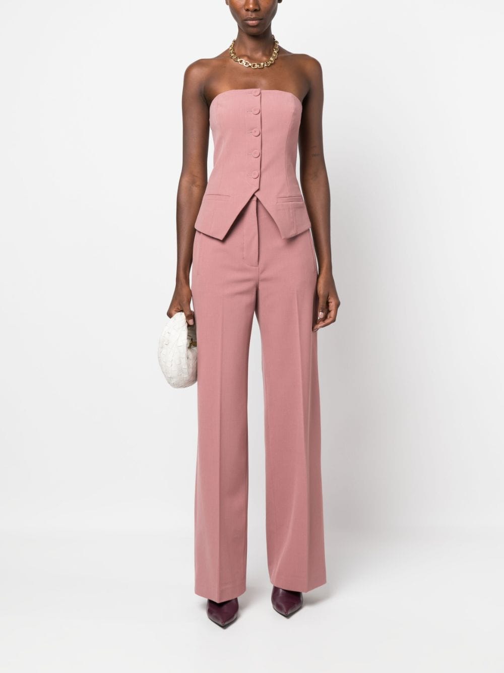 Shop Erika Cavallini Slim-cut Bandeau-style Waistcoat In Rosa