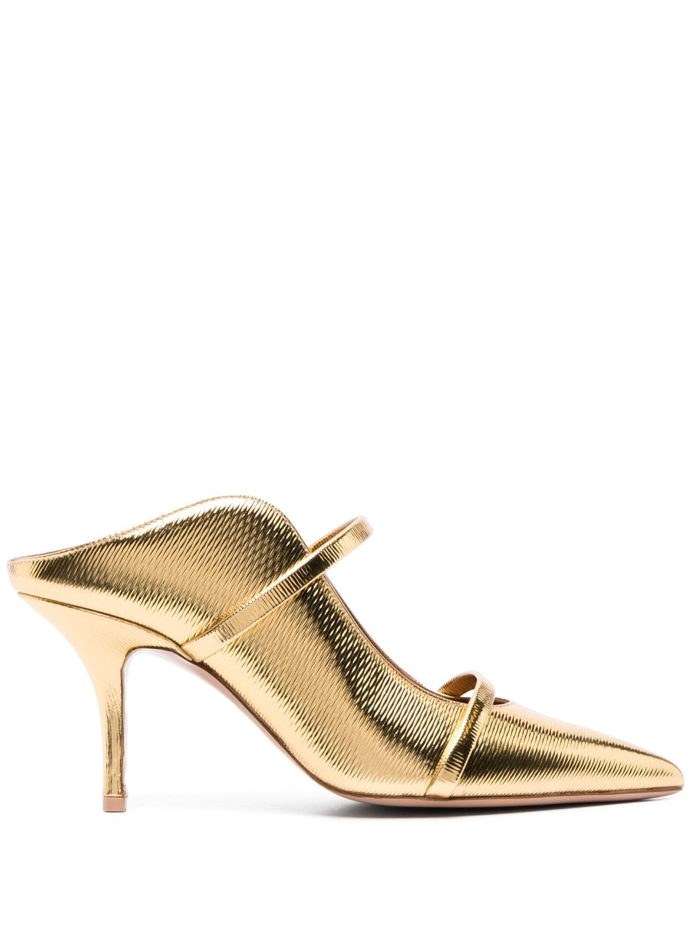 Shop Malone Souliers Maureen 70mm Leather Mules In Gold
