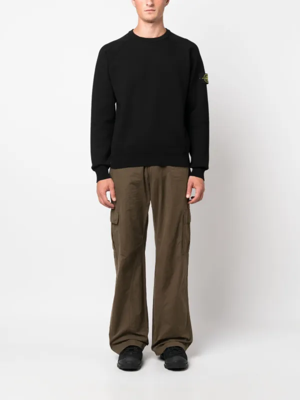 Stone Island コンパスモチーフ スウェットシャツ | ブラック