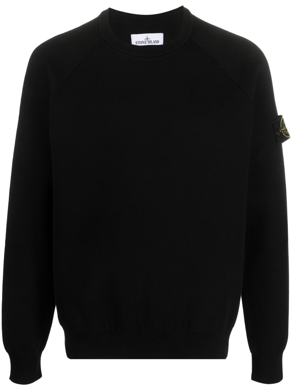 Stone Island Compass-motif Cotton-blend Sweatshirt In Schwarz