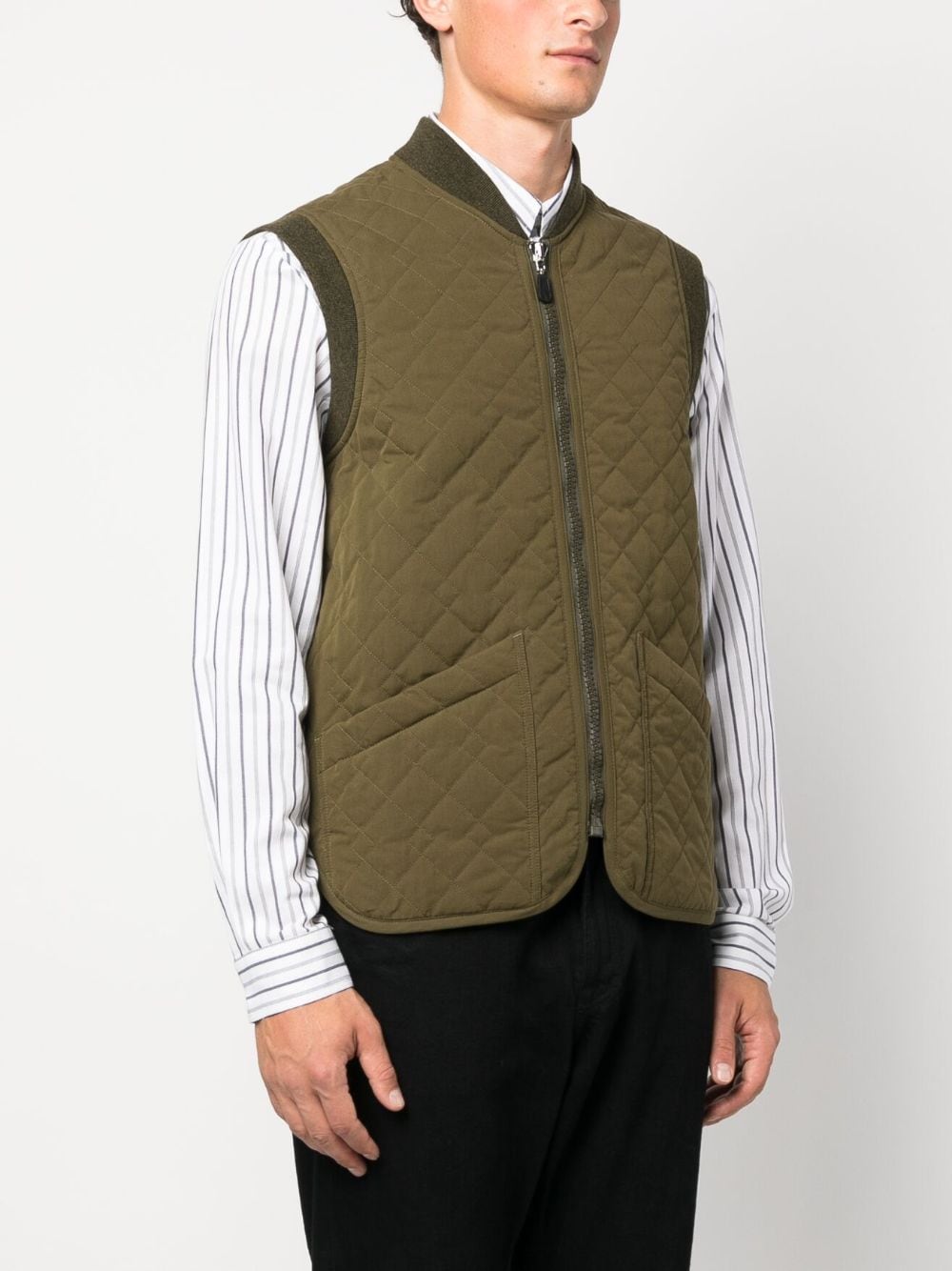 Shop Apc Silas Quilted Jacket In Green