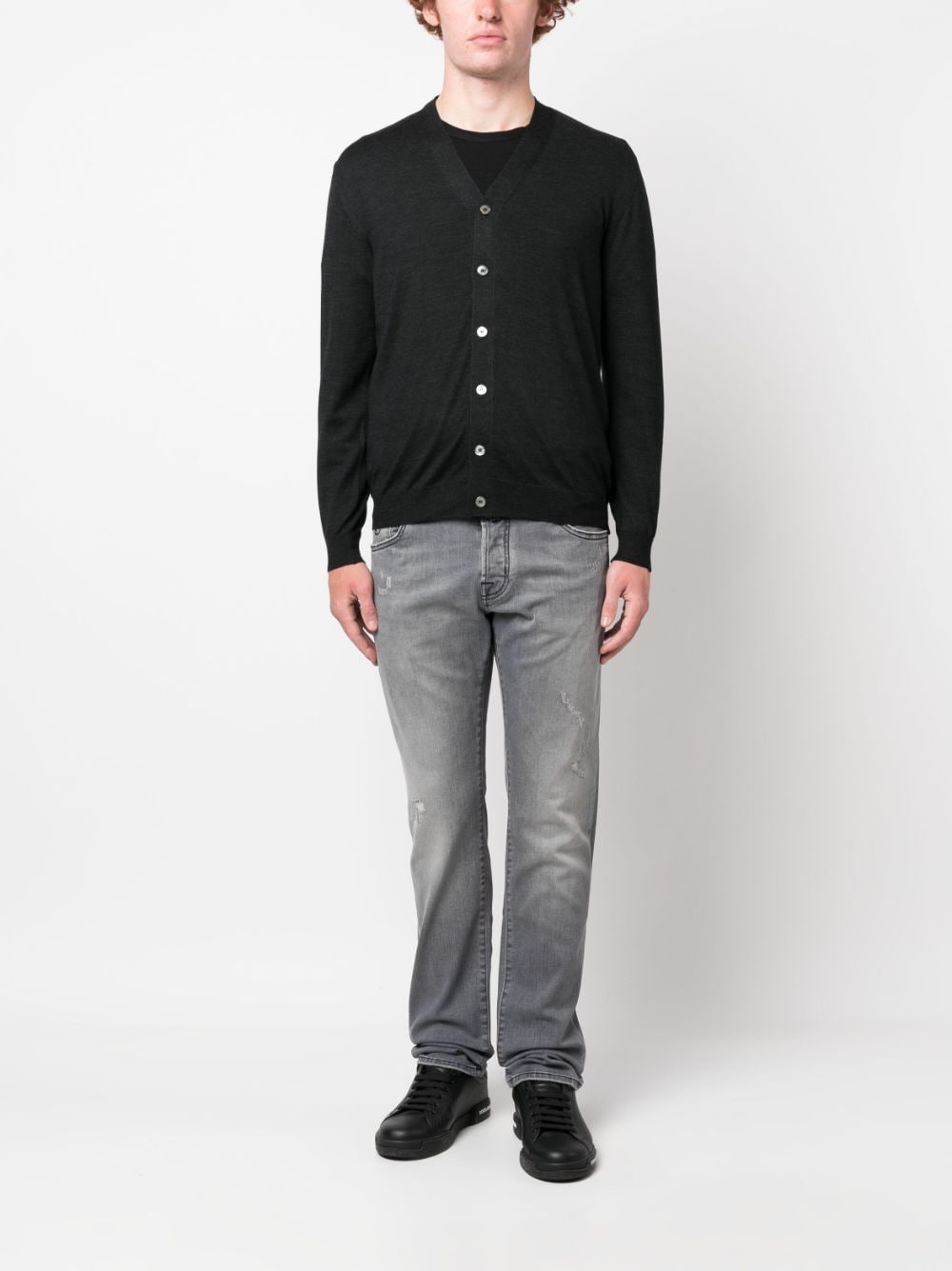 Shop Jacob Cohen Logo-patch Straight-leg Jeans In Grey
