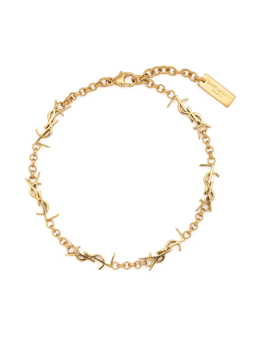 SAINT LAURENT YSL LOGO-PLAQUES CHAIN BRACELET