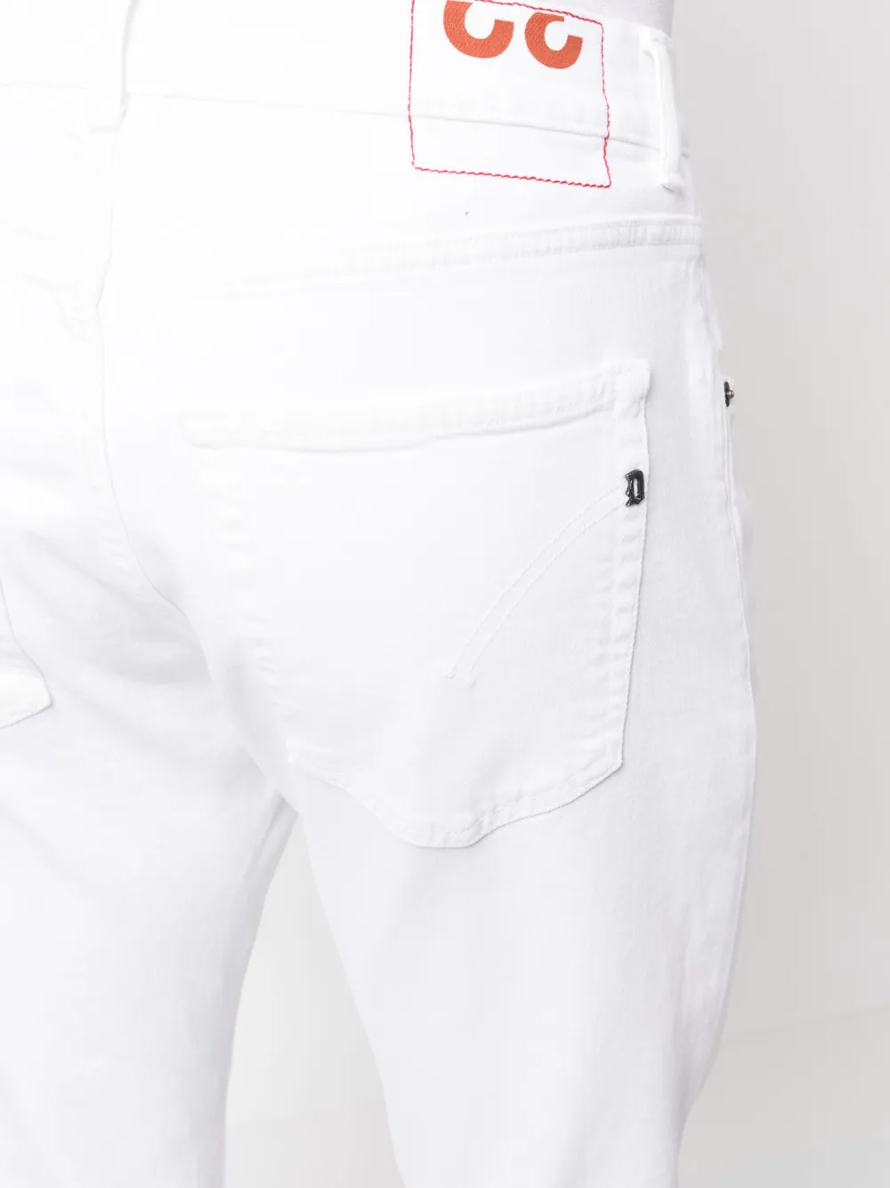 Shop Dondup Logo-plaque Tapered Jeans In Weiss