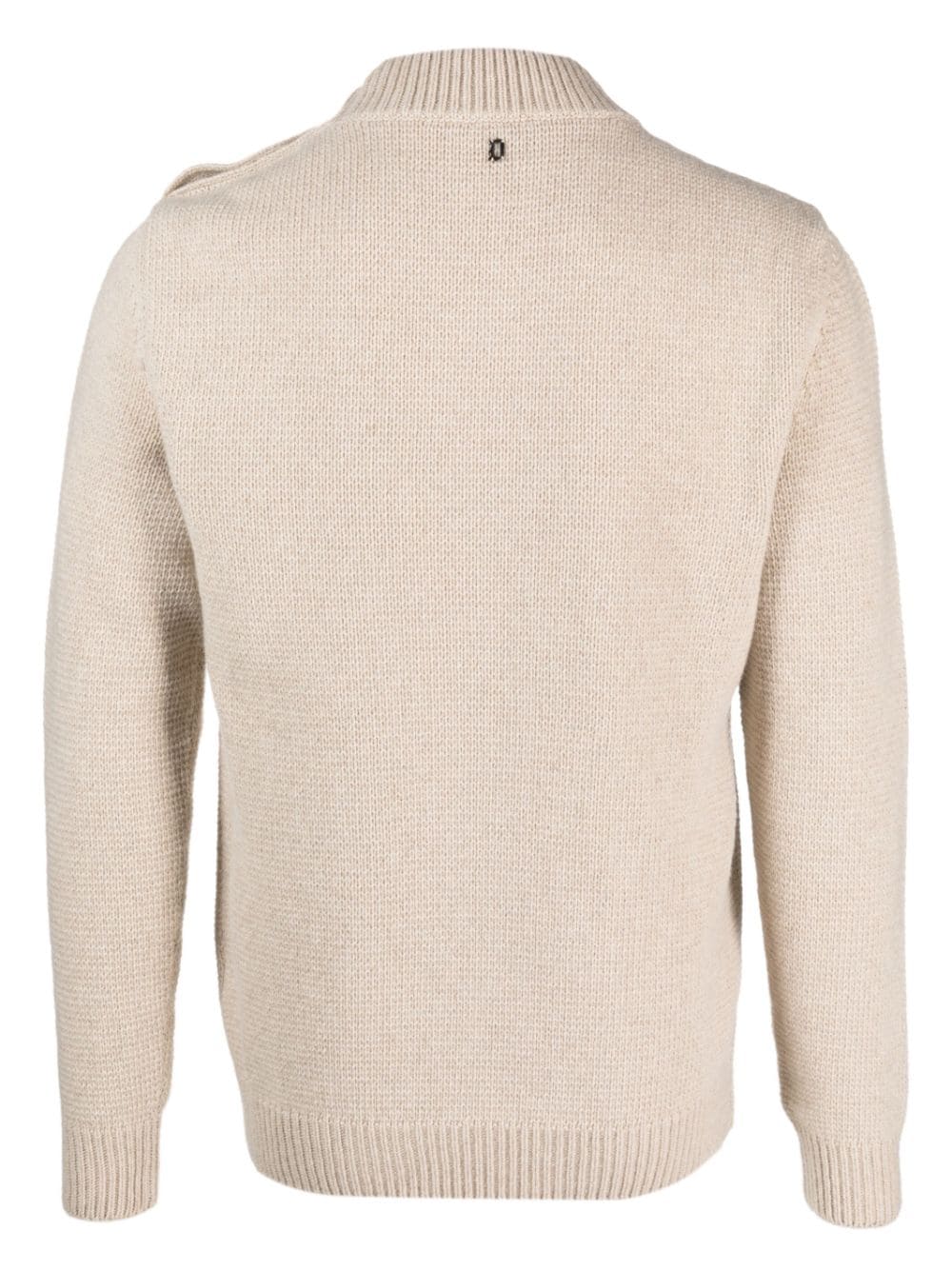 Shop Dondup Button-fastening Knitted Jumper In Neutrals