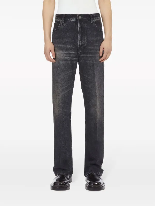 ワンピなど最旬ア！ straight-leg Denim Stonewashed Ferragamo Jeans Black | パンツ