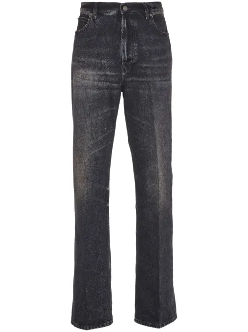 Jean droit en denim à effet délavé - Ferragamo - Modalova