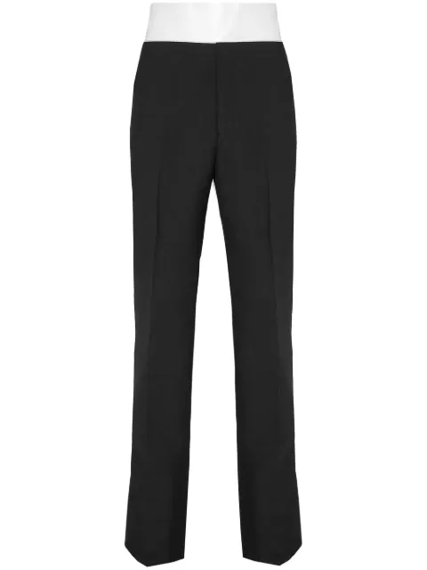 Ferragamo silk-insert pressed-crease tailored trousers