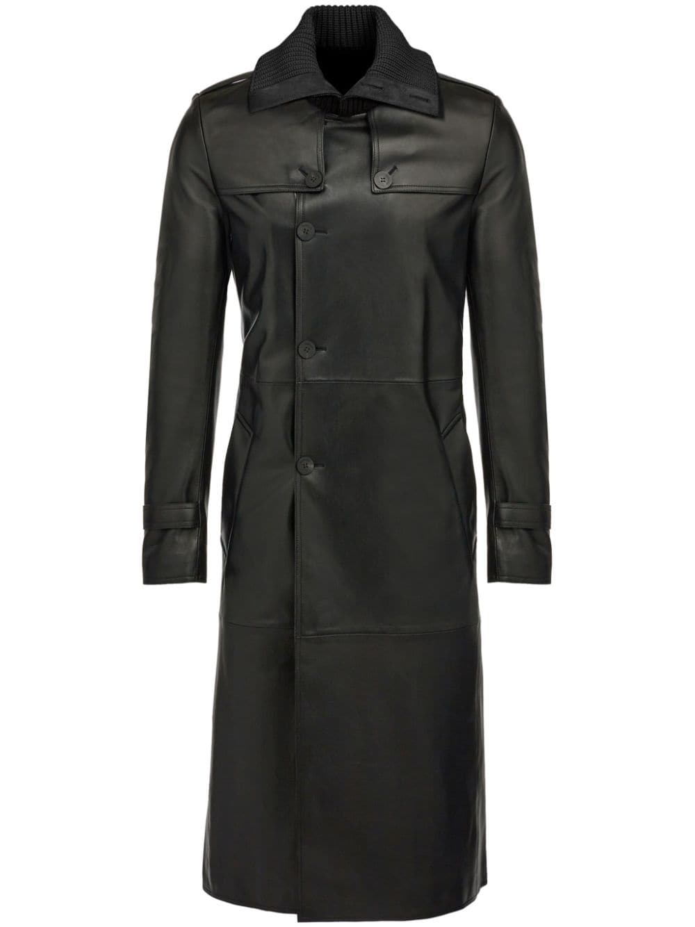 Zara - Double-Breasted High Collar Coat - Black - Women