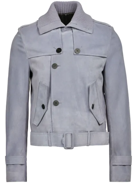 Ferragamo Jaqueta de camurça com abotoamento