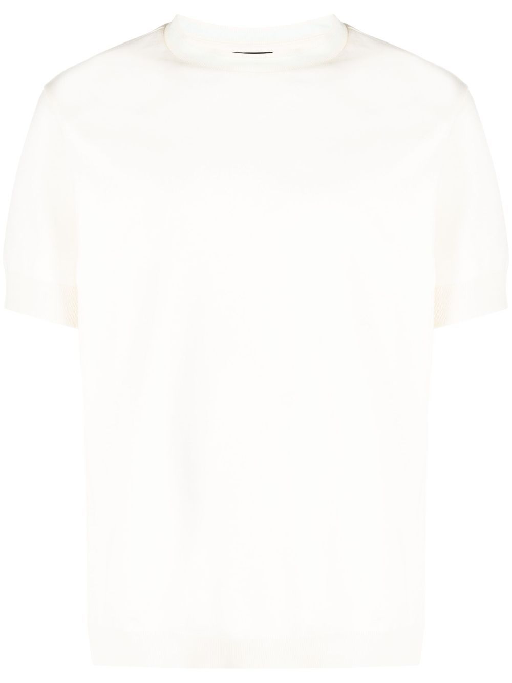 Shop Emporio Armani Crew-neck Cotton T-shirt In Neutrals