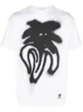 Palm Angels spray logo-print cotton T-shirt - White
