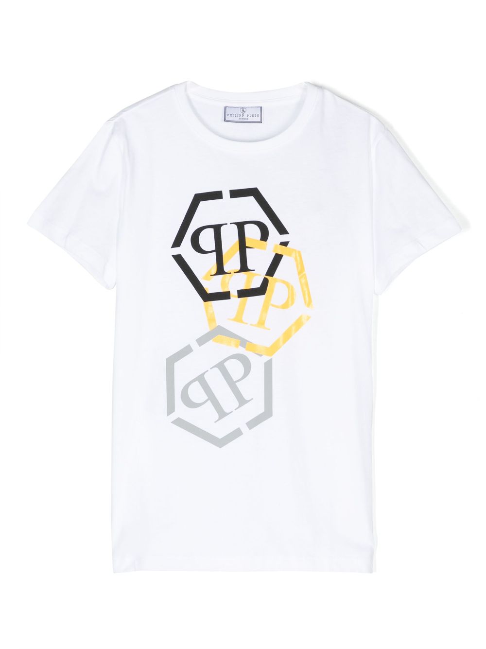 Image 1 of Philipp Plein Junior logo-print cotton T-shirt