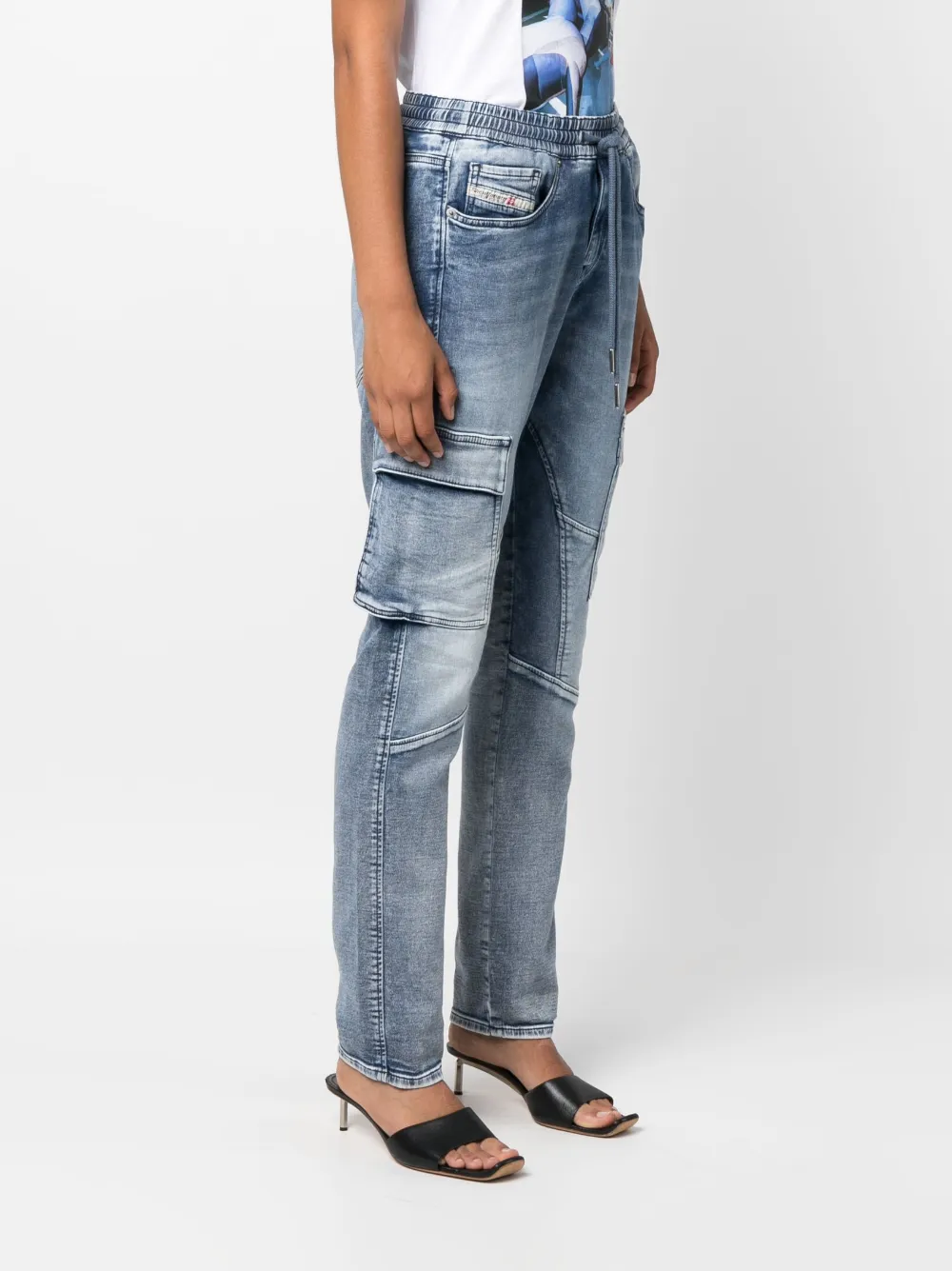 Diesel D-Ursy Track jeans met toelopende pijpen Blauw