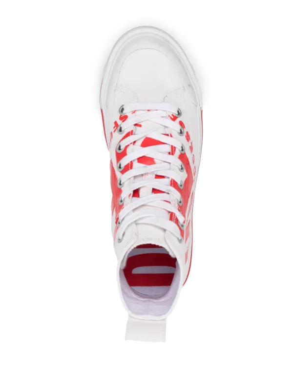 White diesel high best sale top sneakers