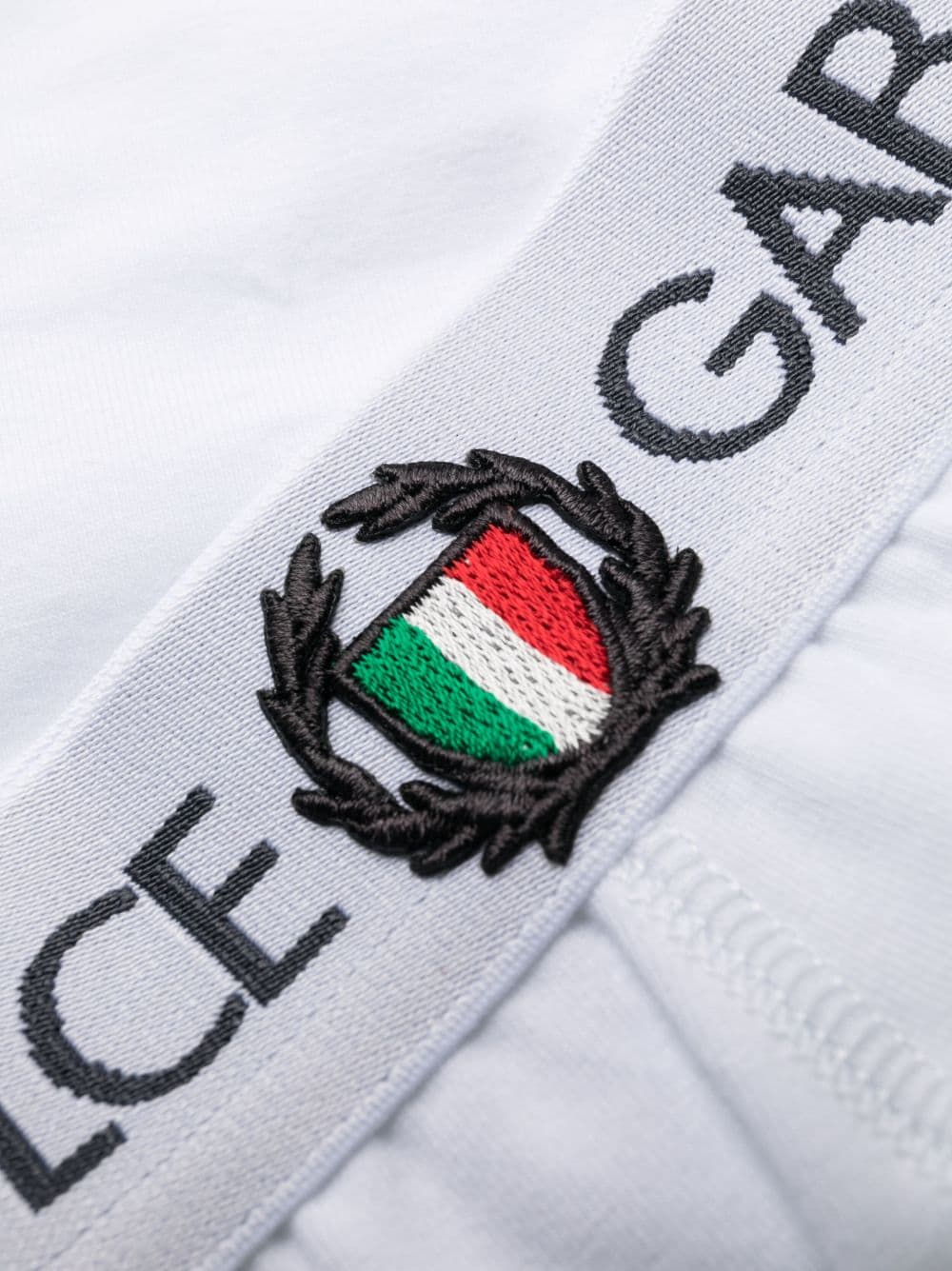 Shop Dolce & Gabbana Logo-waistband Stretch-cotton Briefs In White