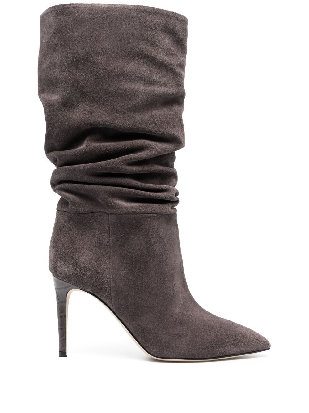 Shop Paris Texas 90mm Slouchy Suede Boots In Grey