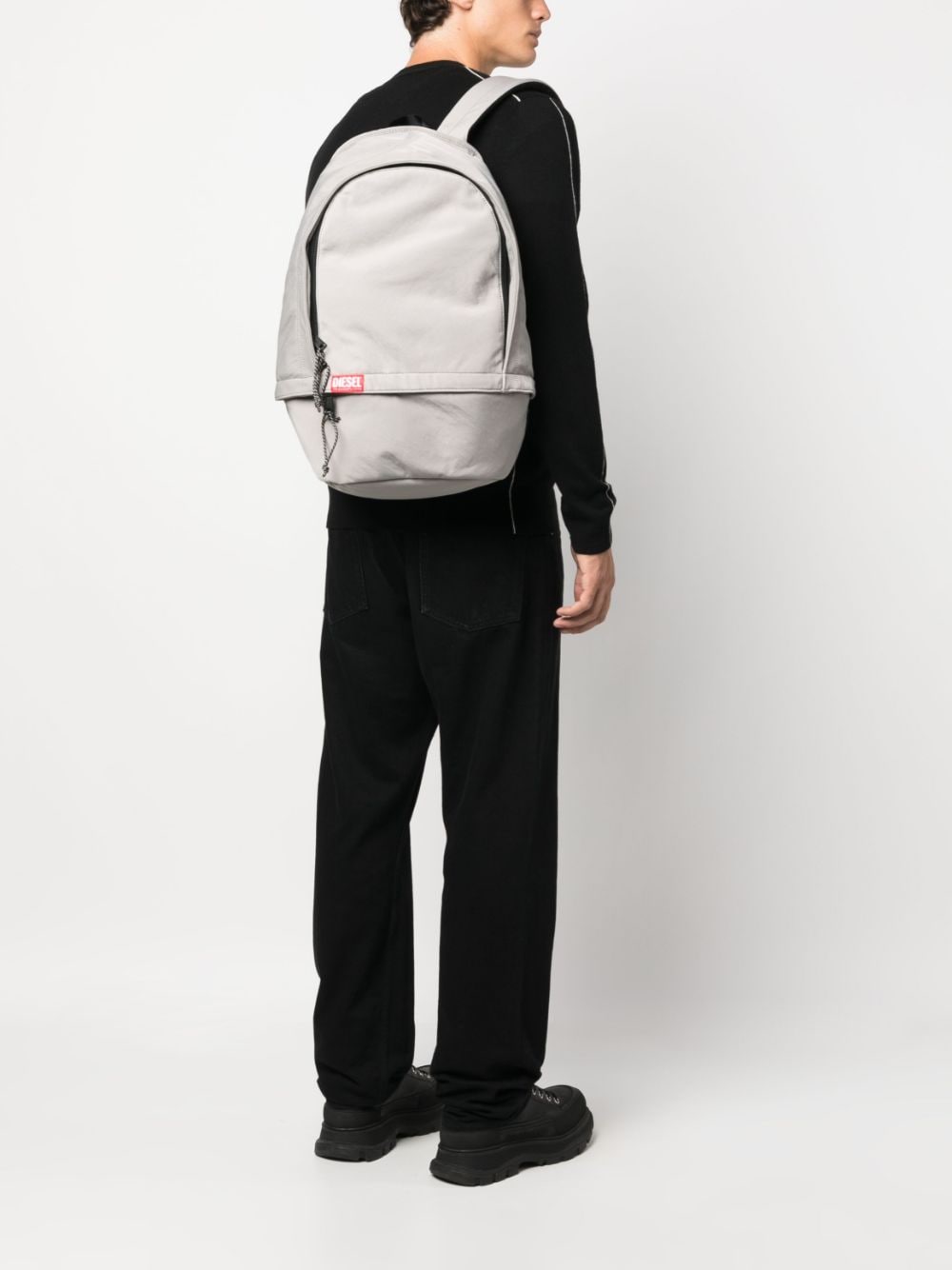 Diesel Race logo-patch backpack - Grijs