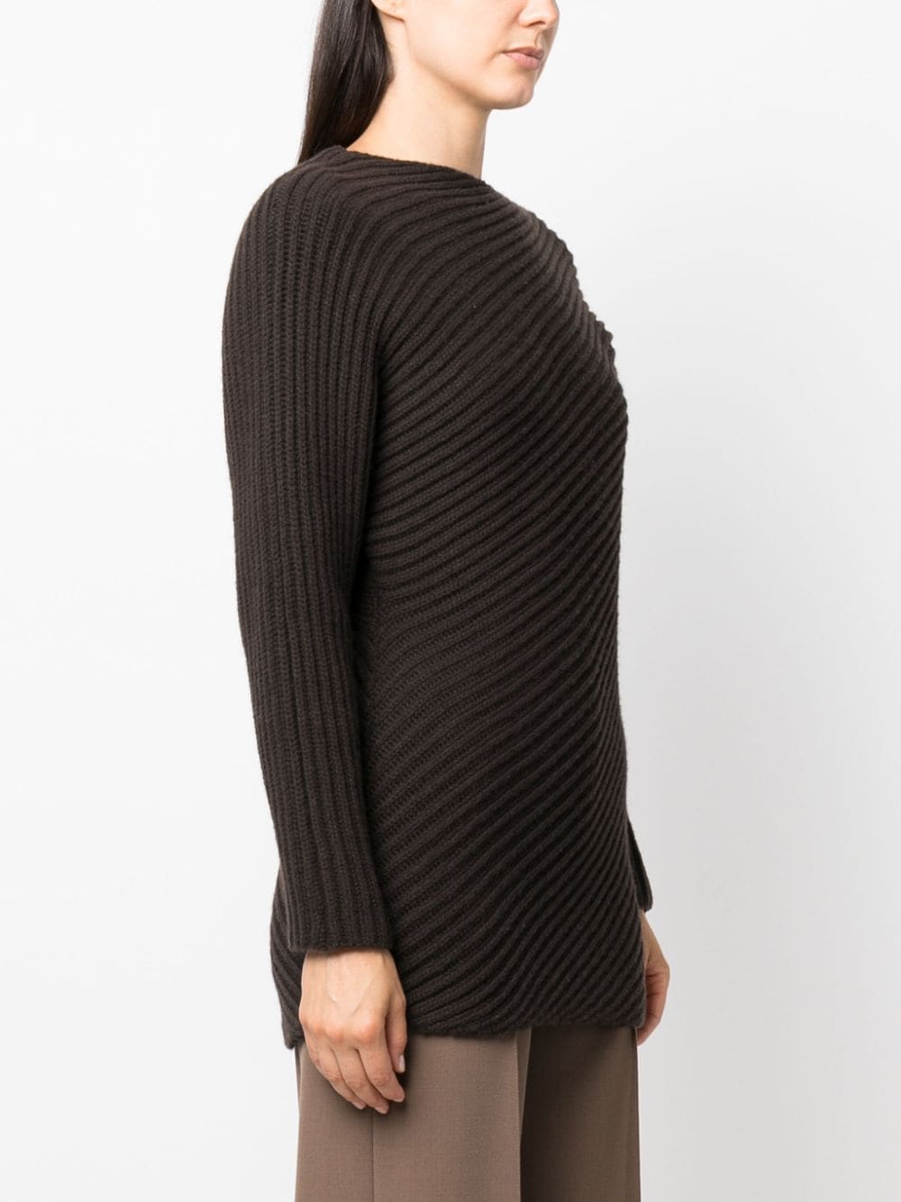 Shop Totême Twisted Knit Wool Jumper In Brown